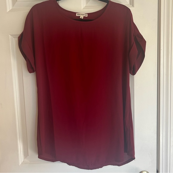 Zenena Outfitters Red Cuffed Sleeve Top-M - Picture 1 of 4